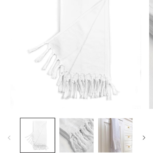 NWT Pomp & Sass Elegant White Turkish Cotton Hand Towel - Picture 9 of 11